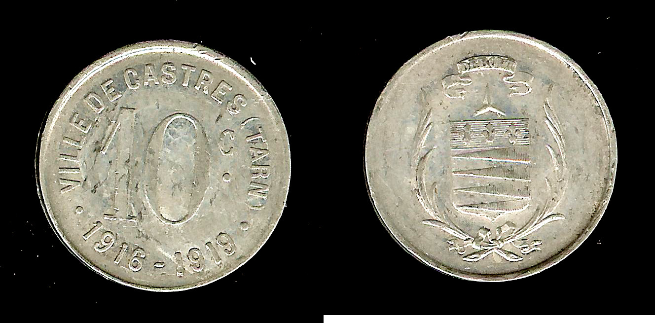 Ville de Castres Castres - Tarn (81) 10 centimes 1916-1919 SUP